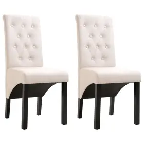 Vidaxl 719883576817 Dining Chairs 2 Pcs Cream Fabric