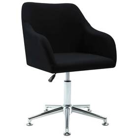Vidaxl 719883596938 Dining Chair Black Fabric Plywood Steel Adjustable Swivel