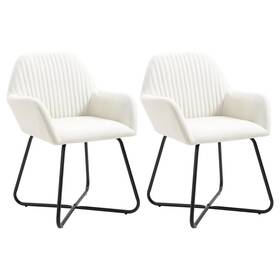 Vidaxl 719883607597 Dining Chair Set Of 2 Cream