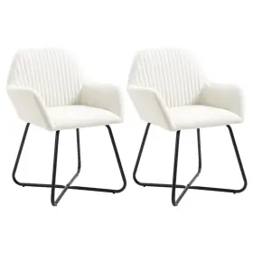 Vidaxl 719883607597 Dining Chair Set Of 2 Cream