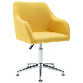 Vidaxl 719883726809 Office Chair Yellow Polyester Plywood Steel Adjustable