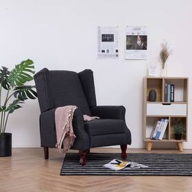 Vidaxl 719883742502 Armchairs Dark Gray Polyester Wooden Frame Medium