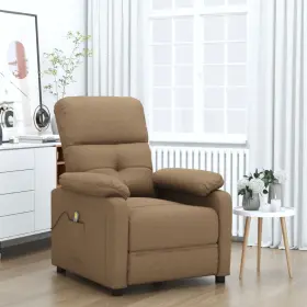 Vidaxl 719883990194 Massage Chair Brown Fabric Wood Metal Large