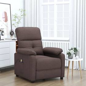 Vidaxl 719883990200 Massage Chair Dark Brown Fabric Wood Metal 28.7 X 35.4 39.4 In