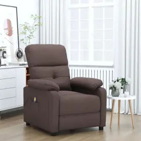 Vidaxl 719883990200 Massage Chair Dark Brown Fabric Wood Metal 28.7 X 35.4 39.4 In