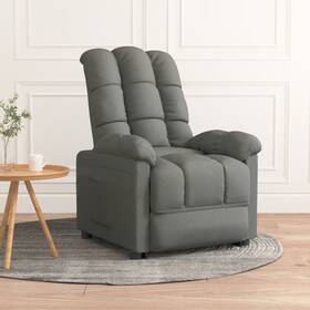Vidaxl 719883991405 Recliner Chair Dark Gray Fabric 100% Polyester Plywood Iron