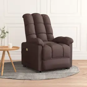 Vidaxl 719883991542 Massage Recliner Dark Brown Fabric