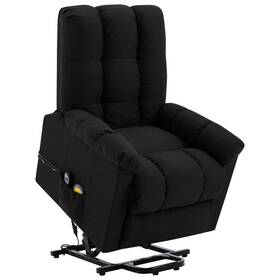 Vidaxl 720286031629 Power Lift Chair Black 100% Polyester Plywood Iron Pp Cotton