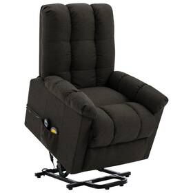 Vidaxl 720286031636 Power Lift Chair Dark Brown Fabric 100% Polyester Plywood Iron