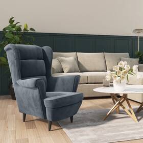Vidaxl 720286072219 Armchair Dark Grey Velvet 100% Polyester Plywood Medium