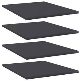 Vidaxl 720286244432 Shelf Set Of 4 Grey Engineered Wood Simple Rectangular