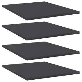 Vidaxl 720286244432 Shelf Set Of 4 Grey Engineered Wood Simple Rectangular
