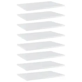X15.7 Vidaxl 720286245149 Bookshelf Boards 8 Pcs High Gloss White 23.6 Inch X0.6 Engineered Wood