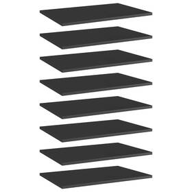 Vidaxl 720286245163 Bookshelf Boards 8 Pcs High Gloss Black 23.6 Inch X15.7 X0.6 Engineered Wood
