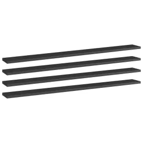 Vidaxl 720286246276 Bookshelf Boards 4 Pcs High Gloss Black 39.4 Inch X3.9 X0.6 Engineered Wood