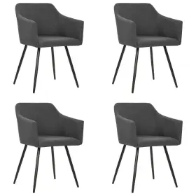 Vidaxl 720286290729 Dining Chair Set Of 4 Dark Grey Fabric 100% Polyester Metal
