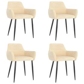 Vidaxl 720286326572 Chair Set Of 4 Cream Velvet 100% Polyester Metal Standard