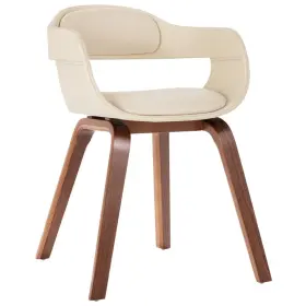 Vidaxl 720286341117 Dining Chair White Faux Leather 100% Polyester Bentwood Standard