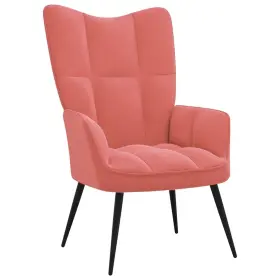 Vidaxl 720286424483 Relaxing Chair Pink Velvet 100% Polyester Steel Medium