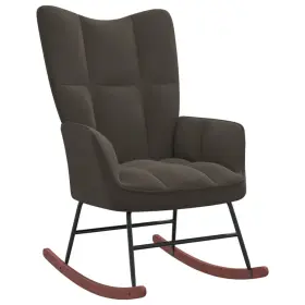 Vidaxl 720286425114 Rocking Chair Dark Gray Velvet