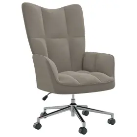 Vidaxl 720286425329 Relaxing Chair Light Gray Velvet