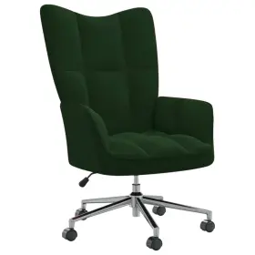Vidaxl 720286425343 Relaxing Chair Dark Green Velvet 100% Polyester Steel Foam
