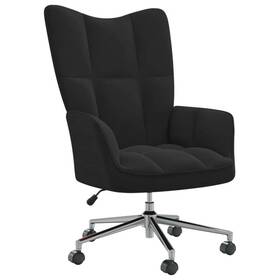 Vidaxl 720286425381 Relaxing Chair Black Velvet Steel Standard