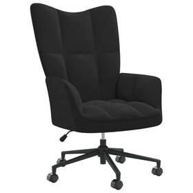 Vidaxl 720286425497 Relaxing Chair Black Velvet Height Adjustable