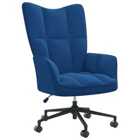 Vidaxl 720286425534 Relaxing Chair Blue Velvet Steel Standard Height-adjustable