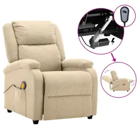 Vidaxl 720286551950 Electric Massage Chair Cream 100% Polyester Metal Standard