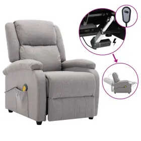 Vidaxl 720286551967 Electric Massage Chair Light Grey Fabric 100% Polyester Metal