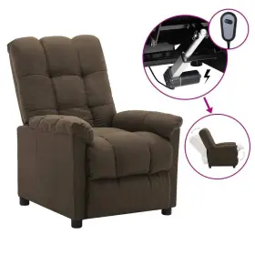 Vidaxl 720286552179 Recliner Brown Fabric