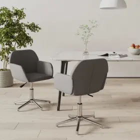 Vidaxl 720287013167 Swivel Dining Chairs 2 Pcs Light Gray Fabric