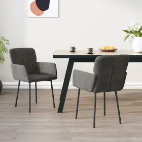Vidaxl 720287108887 Dining Chair Set Of 2 Dark Grey