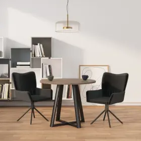 Vidaxl 720287109235 Swivel Dining Chairs 2 Pcs Black Velvet