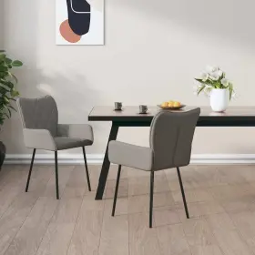 Vidaxl 720287109396 Dining Chairs 2 Pcs Light Gray Fabric
