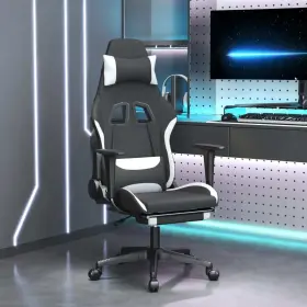 Vidaxl 720287144496 Gaming Chair Black And White Polyester Standard Swivel