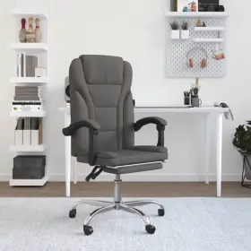 Vidaxl 720287202363 Reclining Office Chair Dark Gray 100% Polyester Metal Plywood