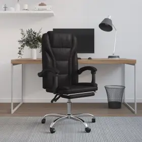 Vidaxl 720287202370 Reclining Office Chair Black Faux Leather Metal Plywood
