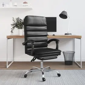 Vidaxl 720287202400 Massage Office Chair Black Faux Leather Metal Plywood Adjustable