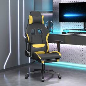 Vidaxl 720287229551 Gaming Chair Black And Yellow Polyester Standard
