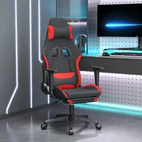 Vidaxl 720287229605 Gaming Chair Black And Red Fabric 100% Polyester Metal Plywood
