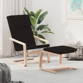 Vidaxl 720845729943 Relaxing Chair With Footstool Black