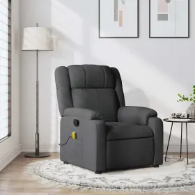 Vidaxl 721012182417 Massage Recliner Chair Dark Gray