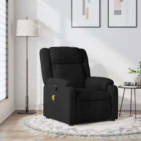 Vidaxl 721012182424 Massage Recliner Chair Black Fabric Metal Plywood Foam Medium
