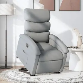 Vidaxl 721012183124 Stand Up Recliner Chair Light Gray Fabric