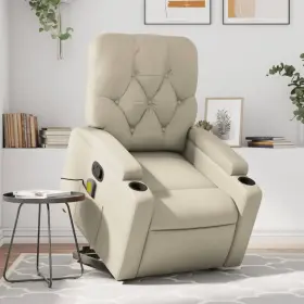 Vidaxl 721012185791 Stand Up Massage Recliner Chair Cream