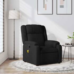 Vidaxl 721012186958 Massage Recliner Chair Black 100% Polyester Metal Plywood