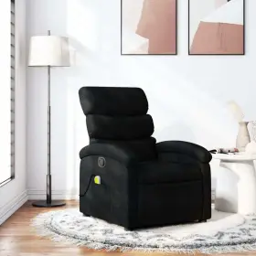 Vidaxl 721012198951 Massage Recliner Chair Black Polyester Metal Wood Foam One Size
