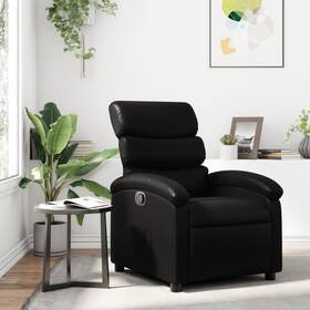 Vidaxl 721012199057 Recliner Chair Black Faux Leather Metal Plywood Standard